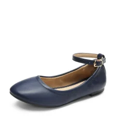 Girls Ankle-Strap Ballerina Flat Shoes