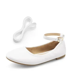 Girls Ankle-Strap Ballerina Flat Shoes