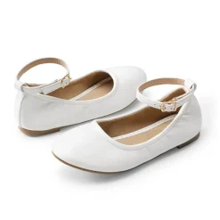 Girls Ankle-Strap Ballerina Flat Shoes