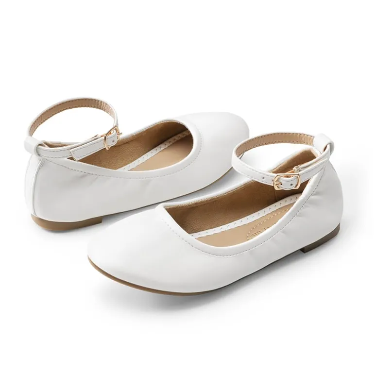 Girls Ankle-Strap Ballerina Flat Shoes