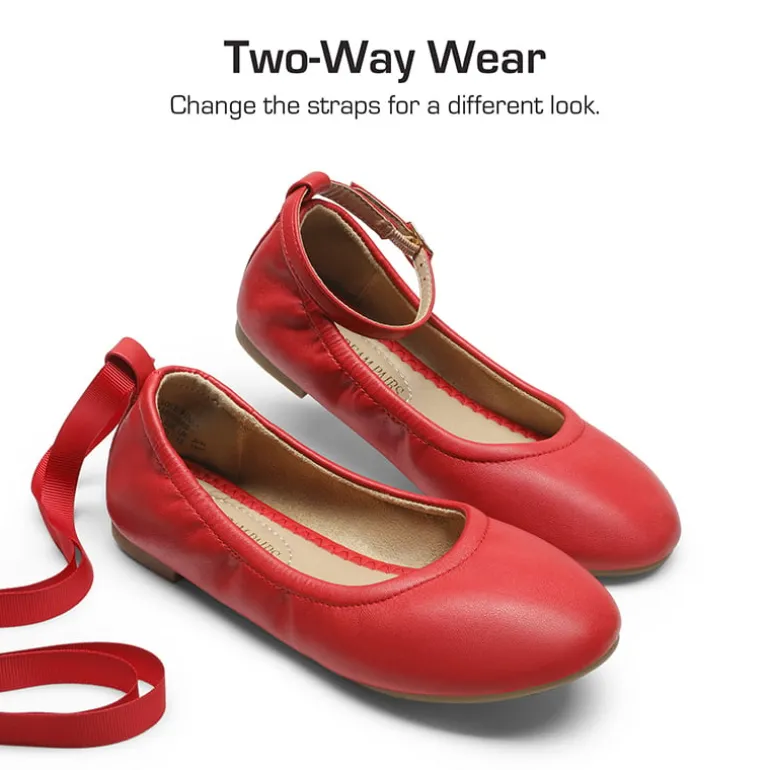 Girls Ankle-Strap Ballerina Flat Shoes