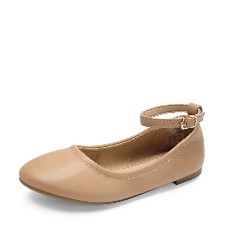 Girls Ankle-Strap Ballerina Flat Shoes