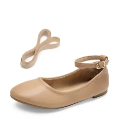 Girls Ankle-Strap Ballerina Flat Shoes