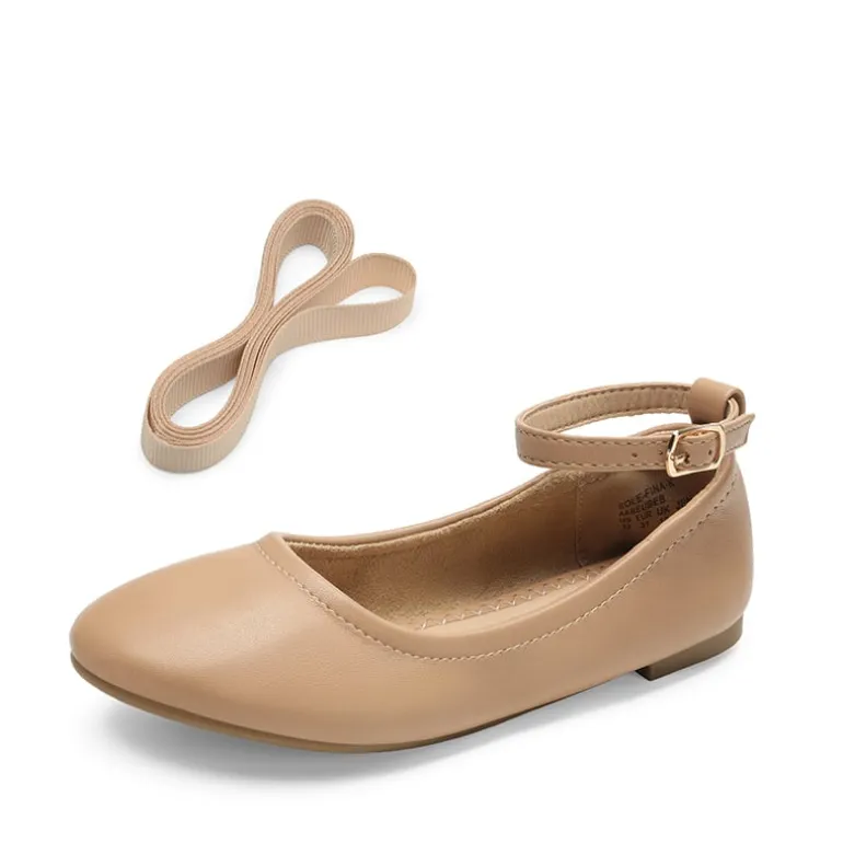 Girls Ankle-Strap Ballerina Flat Shoes