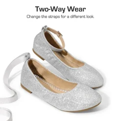 Girls Ankle-Strap Ballerina Flat Shoes