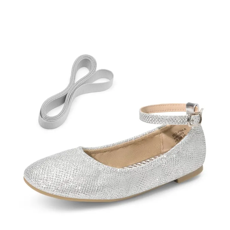 Girls Ankle-Strap Ballerina Flat Shoes
