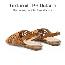 Girls' Ankle-Strap Strappy Flat Sandals