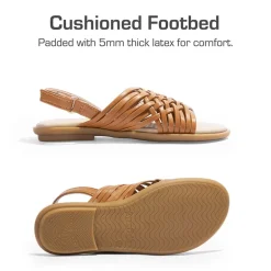 Girls' Ankle-Strap Strappy Flat Sandals