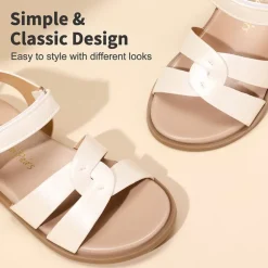 Girls Ankle Strap Strappy Flat Sandals
