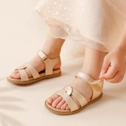 Girls Ankle Strap Strappy Flat Sandals