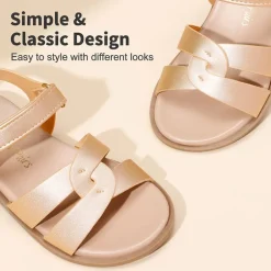 Girls Ankle Strap Strappy Flat Sandals