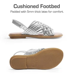 Girls' Ankle-Strap Strappy Flat Sandals