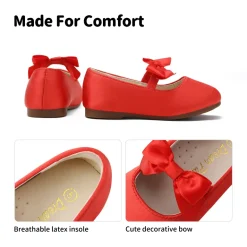 Girls Bow Ballerina Flats