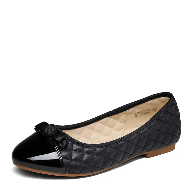 Girls Bow Slip-Resistant Ballerina Flats