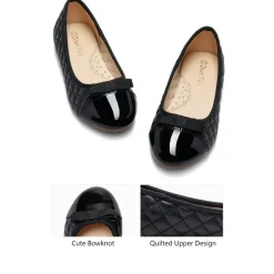 Girls Bow Slip-Resistant Ballerina Flats