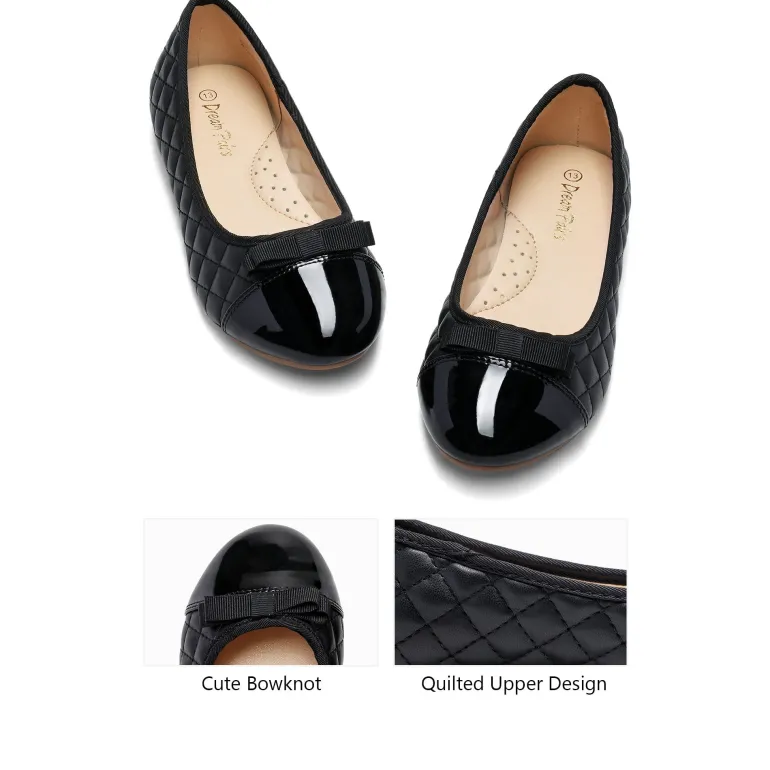 Girls Bow Slip-Resistant Ballerina Flats