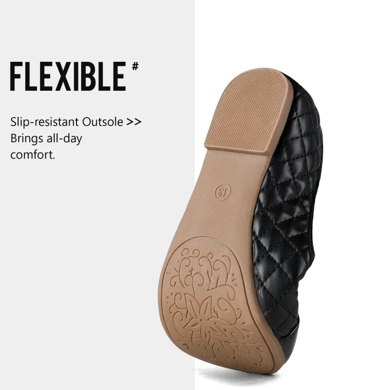 Girls Bow Slip-Resistant Ballerina Flats