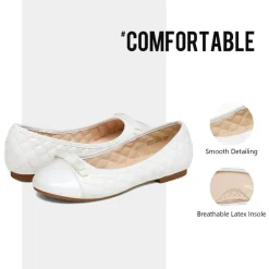 Girls Bow Slip-Resistant Ballerina Flats