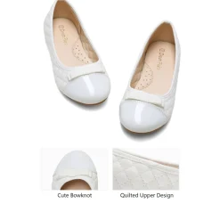 Girls Bow Slip-Resistant Ballerina Flats