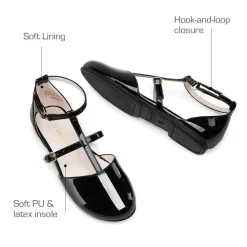 Girls’ Buckle Strap Vegan Leather Dress Shoes