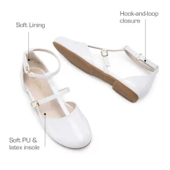 Girls’ Buckle Strap Vegan Leather Dress Shoes
