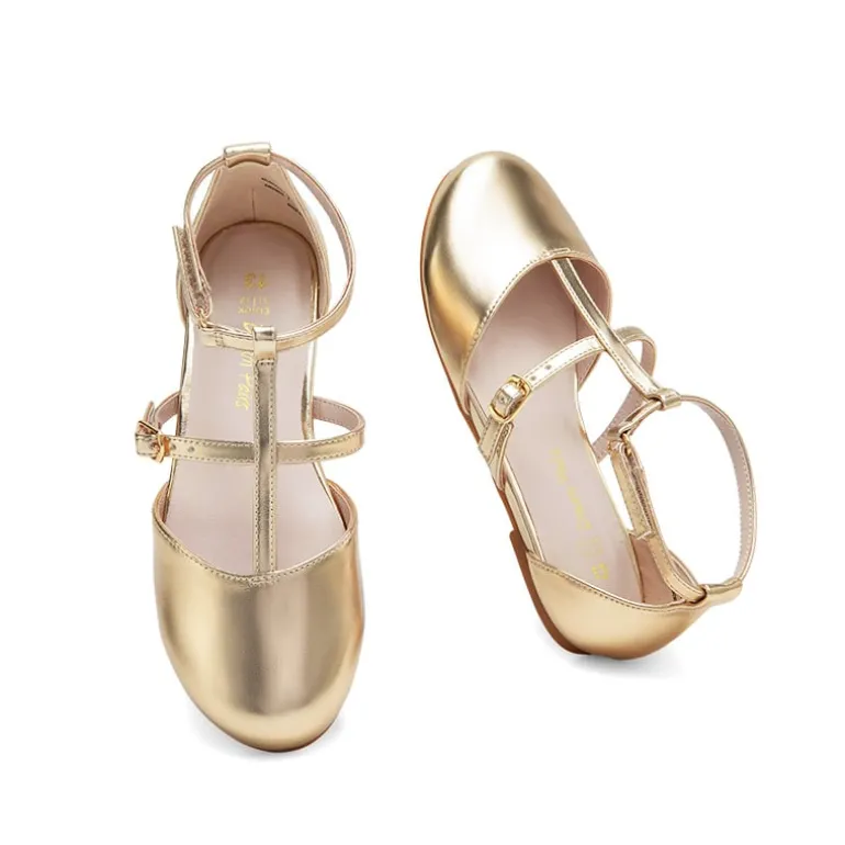Girls’ Buckle Strap Vegan Leather Dress Shoes