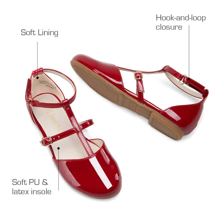 Girls’ Buckle Strap Vegan Leather Dress Shoes