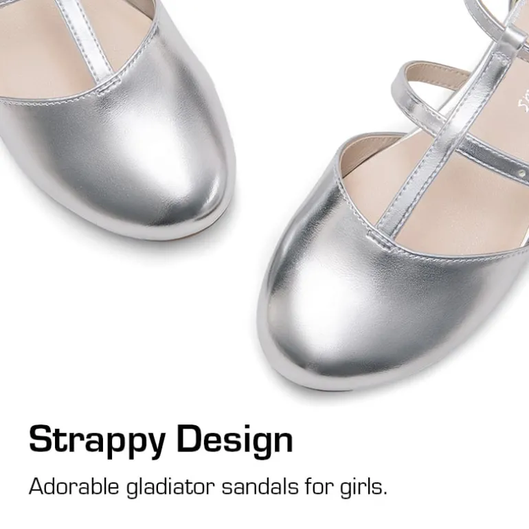 Girls’ Buckle Strap Vegan Leather Dress Shoes