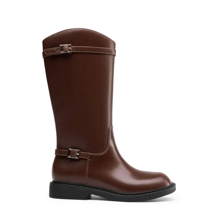 Girls’ Classic Buckle Knee-High Boots
