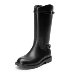 Girls’ Classic Buckle Knee-High Boots