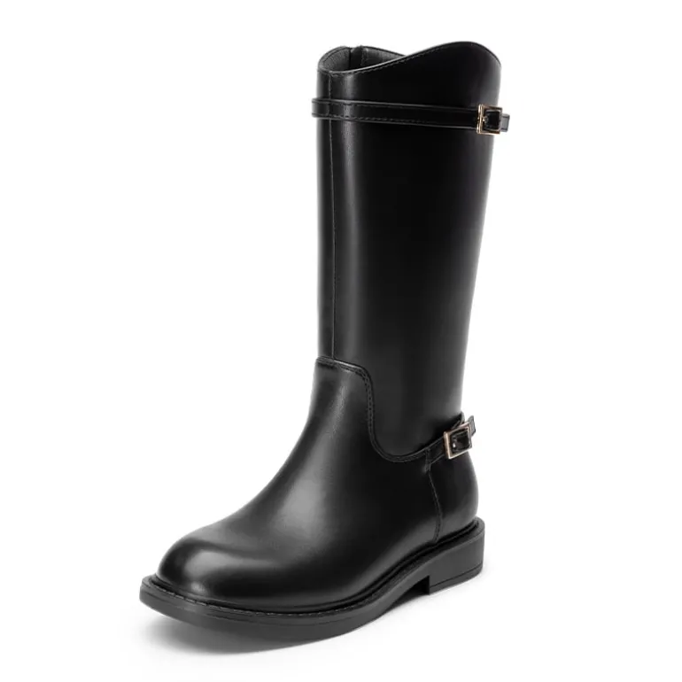 Girls’ Classic Buckle Knee-High Boots