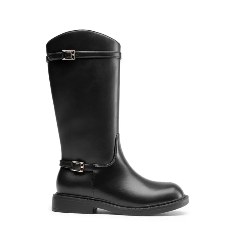 Girls’ Classic Buckle Knee-High Boots