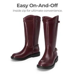 Girls’ Classic Buckle Knee-High Boots