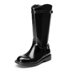 Girls’ Classic Buckle Knee-High Boots