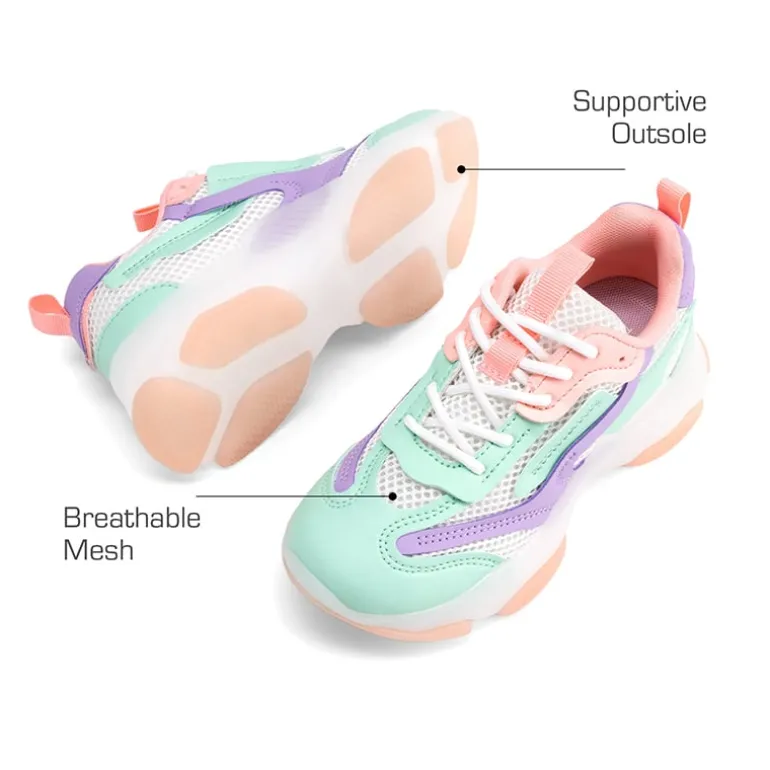 Girls’ Color-Contrast Fashion Sneakers
