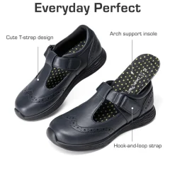 Girls’ Comfortable Hook-and-Loop Mary Jane Shoes