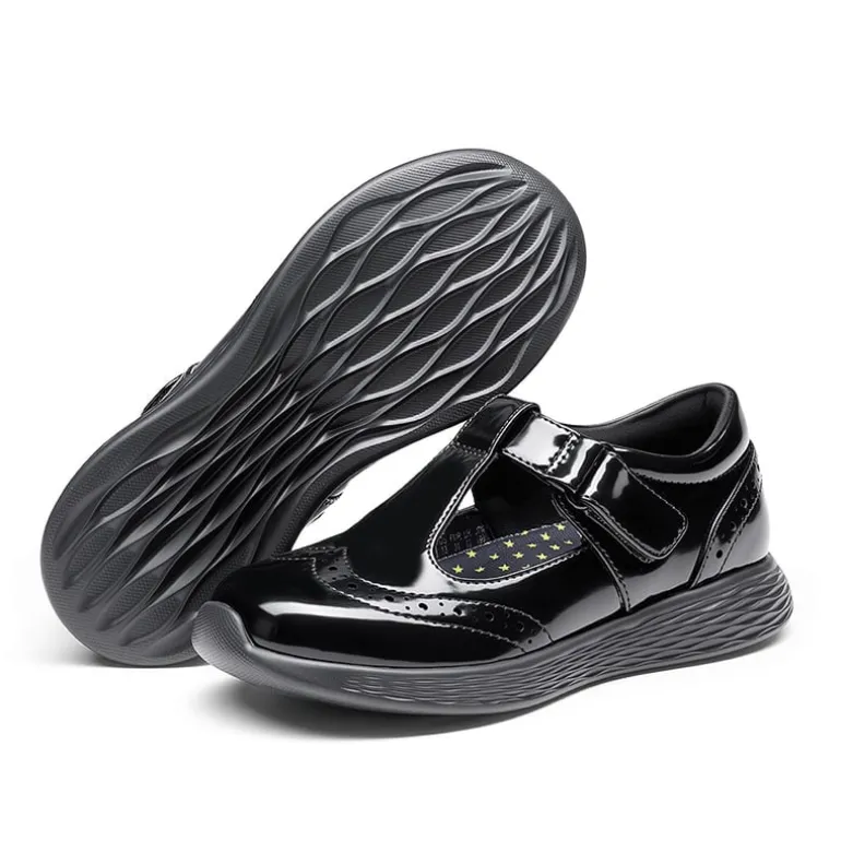 Girls’ Comfortable Hook-and-Loop Mary Jane Shoes