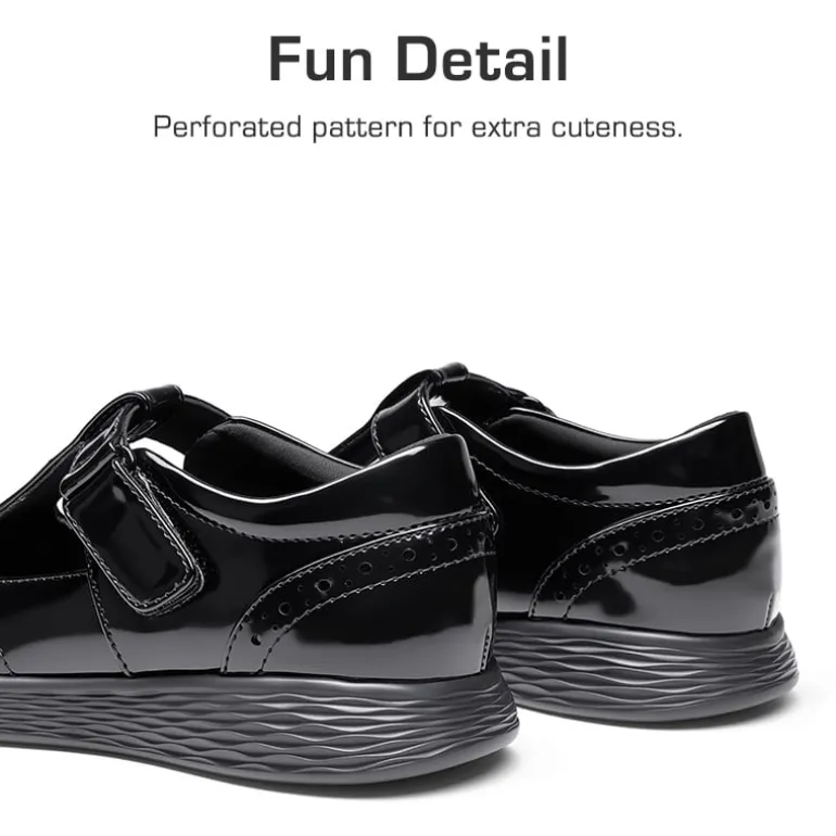 Girls’ Comfortable Hook-and-Loop Mary Jane Shoes