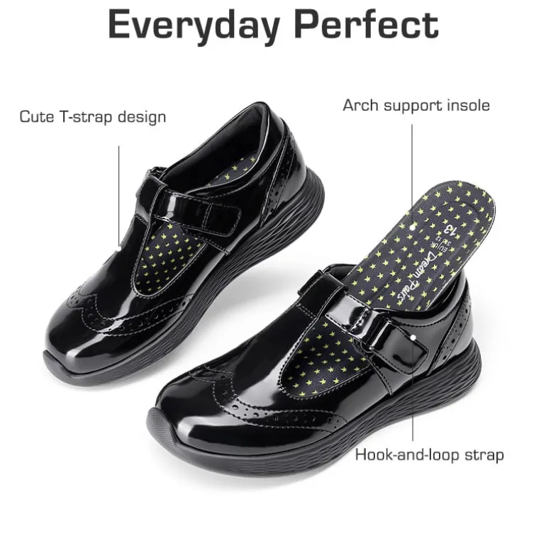 Girls’ Comfortable Hook-and-Loop Mary Jane Shoes