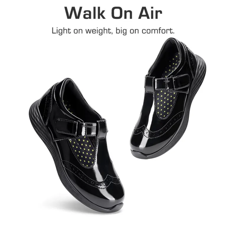 Girls’ Comfortable Hook-and-Loop Mary Jane Shoes