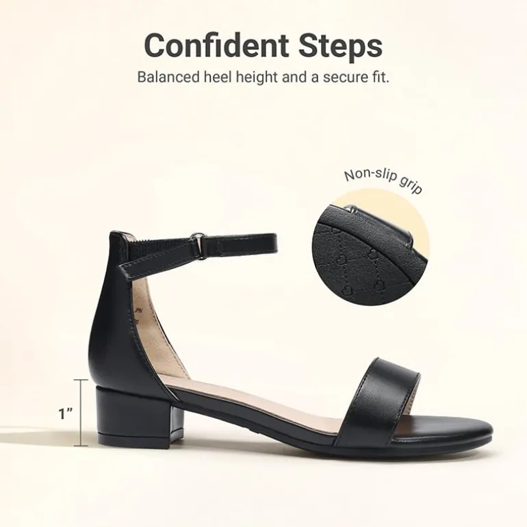 Girls’ Comfy Party Heels with Buckle Closure