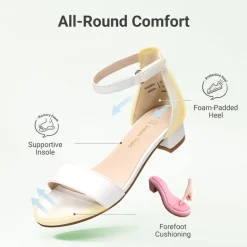 Girls’ Comfy Party Heels with Buckle Closure