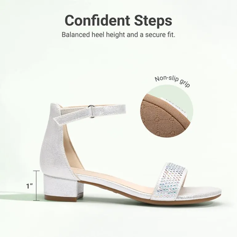 Girls’ Comfy Party Heels with Buckle Closure