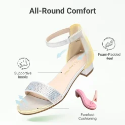 Girls’ Comfy Party Heels with Buckle Closure
