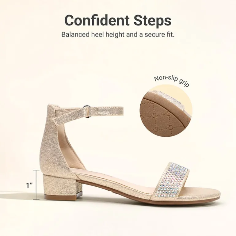 Girls’ Comfy Party Heels with Buckle Closure