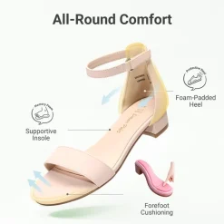 Girls’ Comfy Party Heels with Buckle Closure