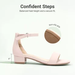 Girls’ Comfy Party Heels with Buckle Closure