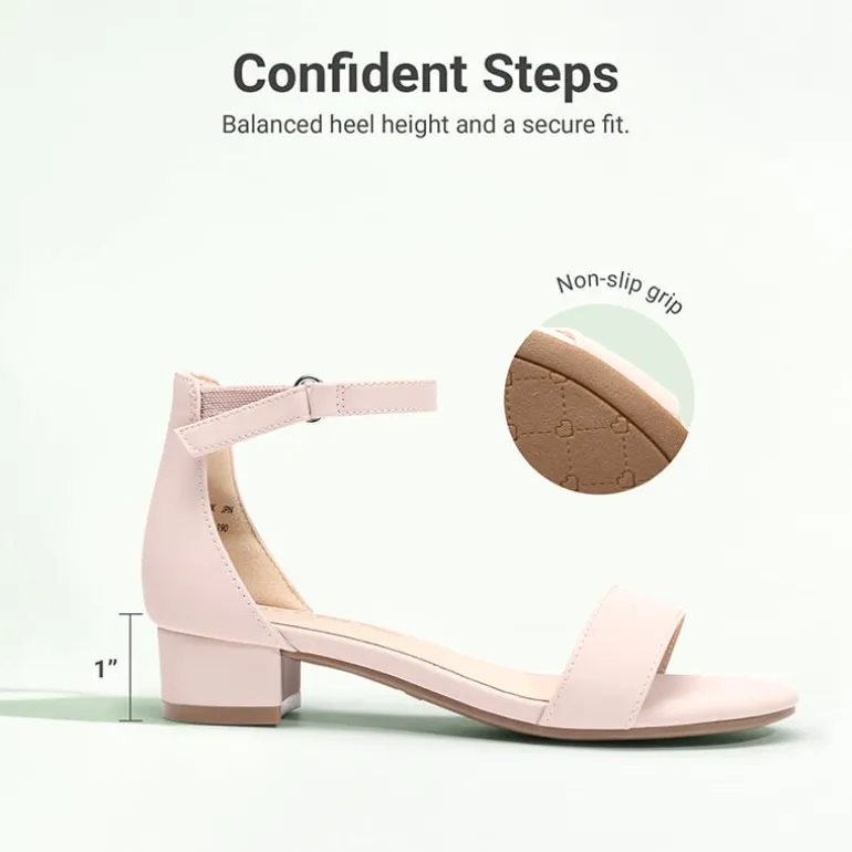 Girls’ Comfy Party Heels with Buckle Closure
