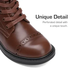 Girls’ Cushioned Side Zipper Perforated Ankle Boots