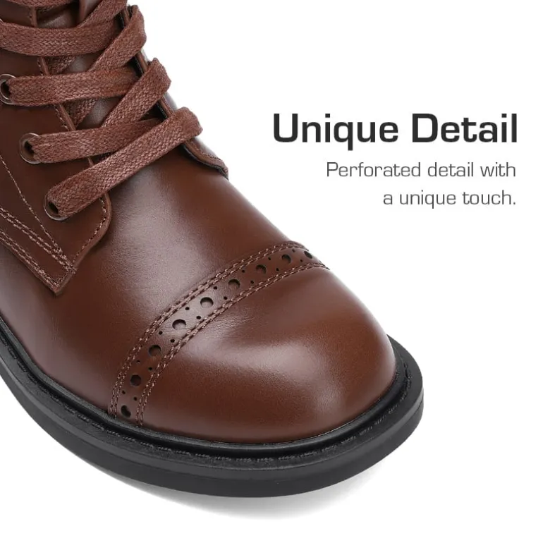 Girls’ Cushioned Side Zipper Perforated Ankle Boots